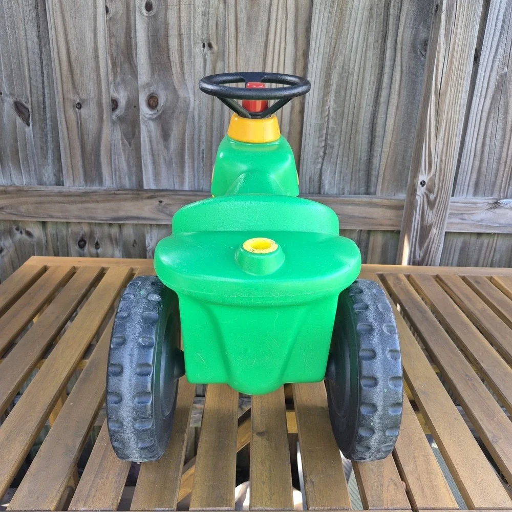 Vintage Little Tikes Child Size Green Ride‎ On Tractor + Yellow Trailer RARE